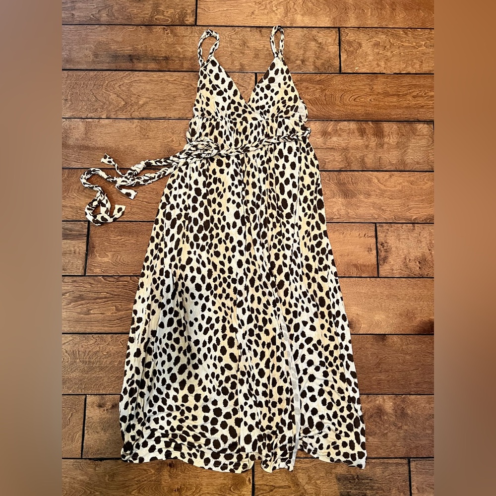 L.A.M.B. Mama Cheetah Maxi Wrap Dress